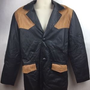 Bonus Italian Fashions Black and Tan Coat Size S